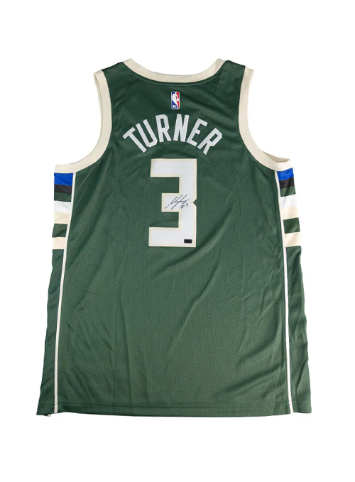 Signed Nike 2022 Icon Edition Myles Turner Milwaukee Bucks Swingman Jersey