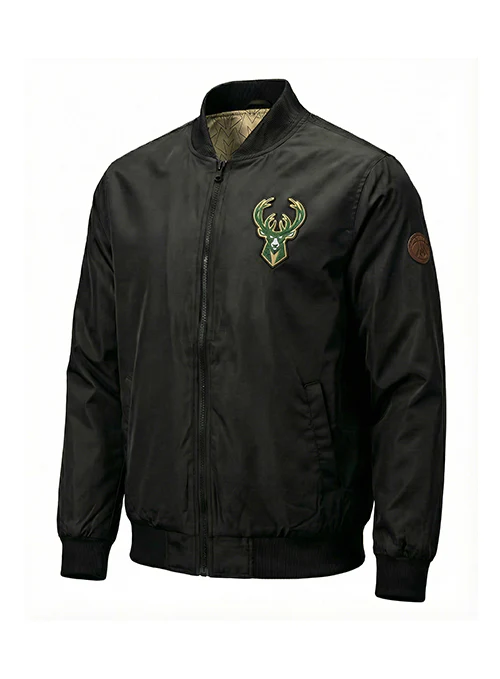 Bucks In Six Leather Ball Milwaukee Bucks Bomber Jacket