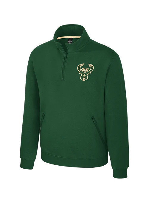 Stadium Essentials Halftime Milwaukee Bucks 1/2 Zip Sweatshirt