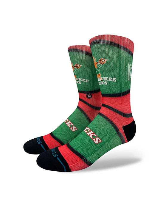 Stance HWC '68 Mini Ball Milwaukee Bucks Crew Sock