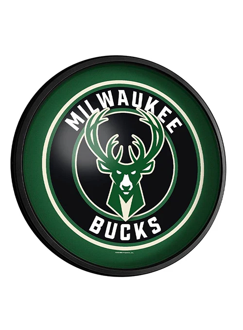 The Fan-Brand Milwaukee Bucks Round Slimline Lighted Wall Sign