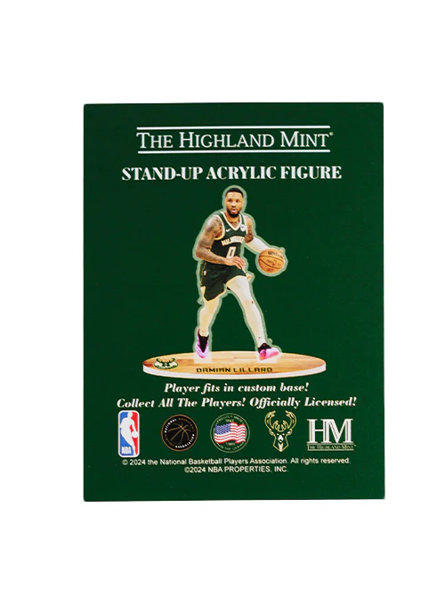 The Highland Mint Damian Lillard Milwaukee Bucks Acrylic Player Stand - Image 3