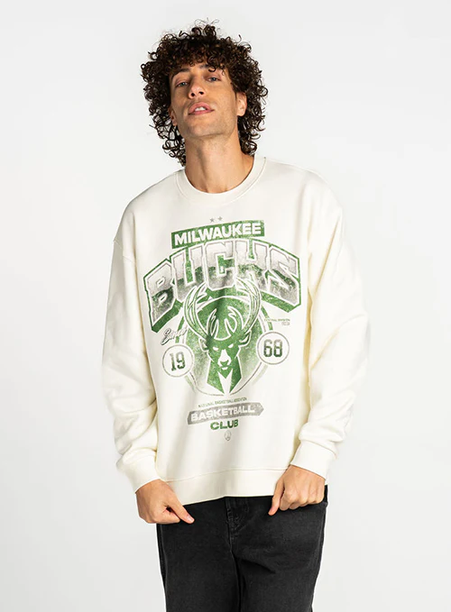 The Wild Collective Vintage Milwaukee Bucks Crewneck Sweatshirt