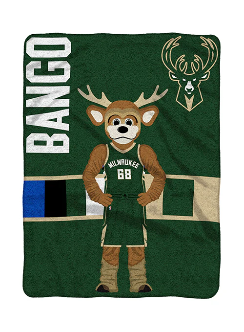 Sleep Squadron Bango Milwaukee Bucks 60"x80" Throw Blanket