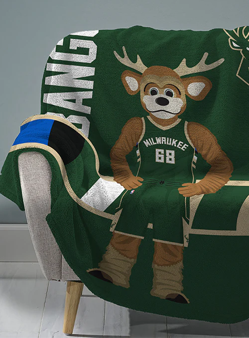 Sleep Squadron Bango Milwaukee Bucks 60"x80" Throw Blanket - Image 2