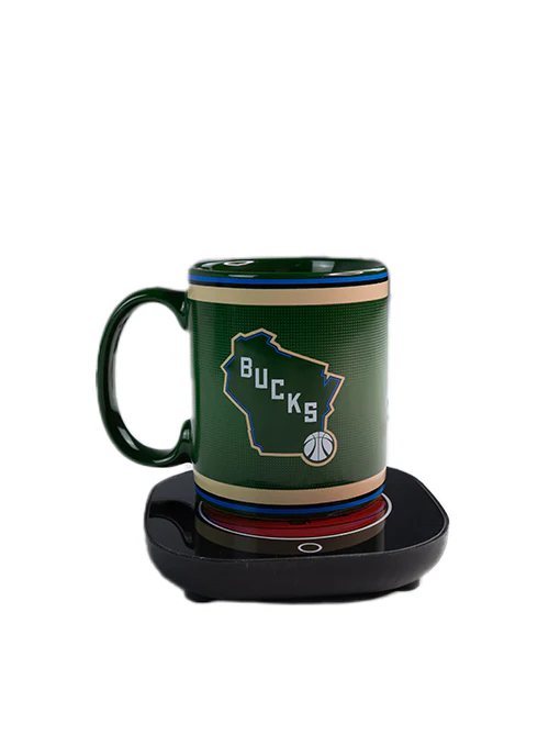 Uncanny Brands Global State Milwaukee Bucks Mug & Warmer