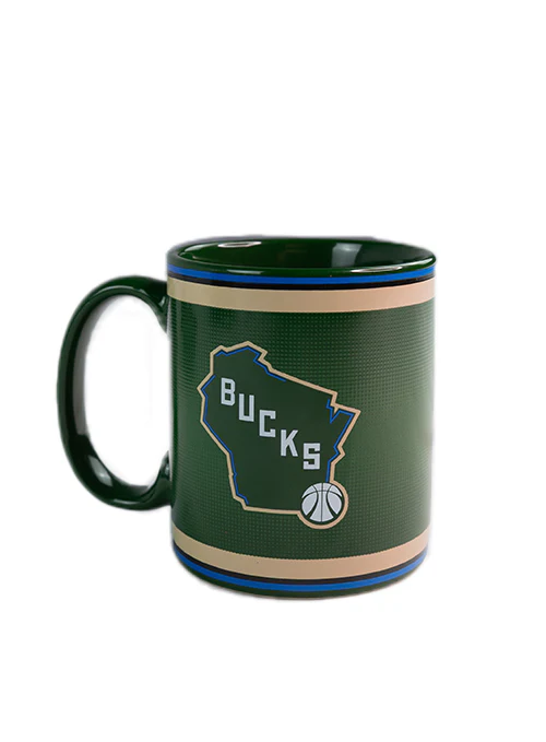 Uncanny Brands Global State Milwaukee Bucks Mug & Warmer - Image 3