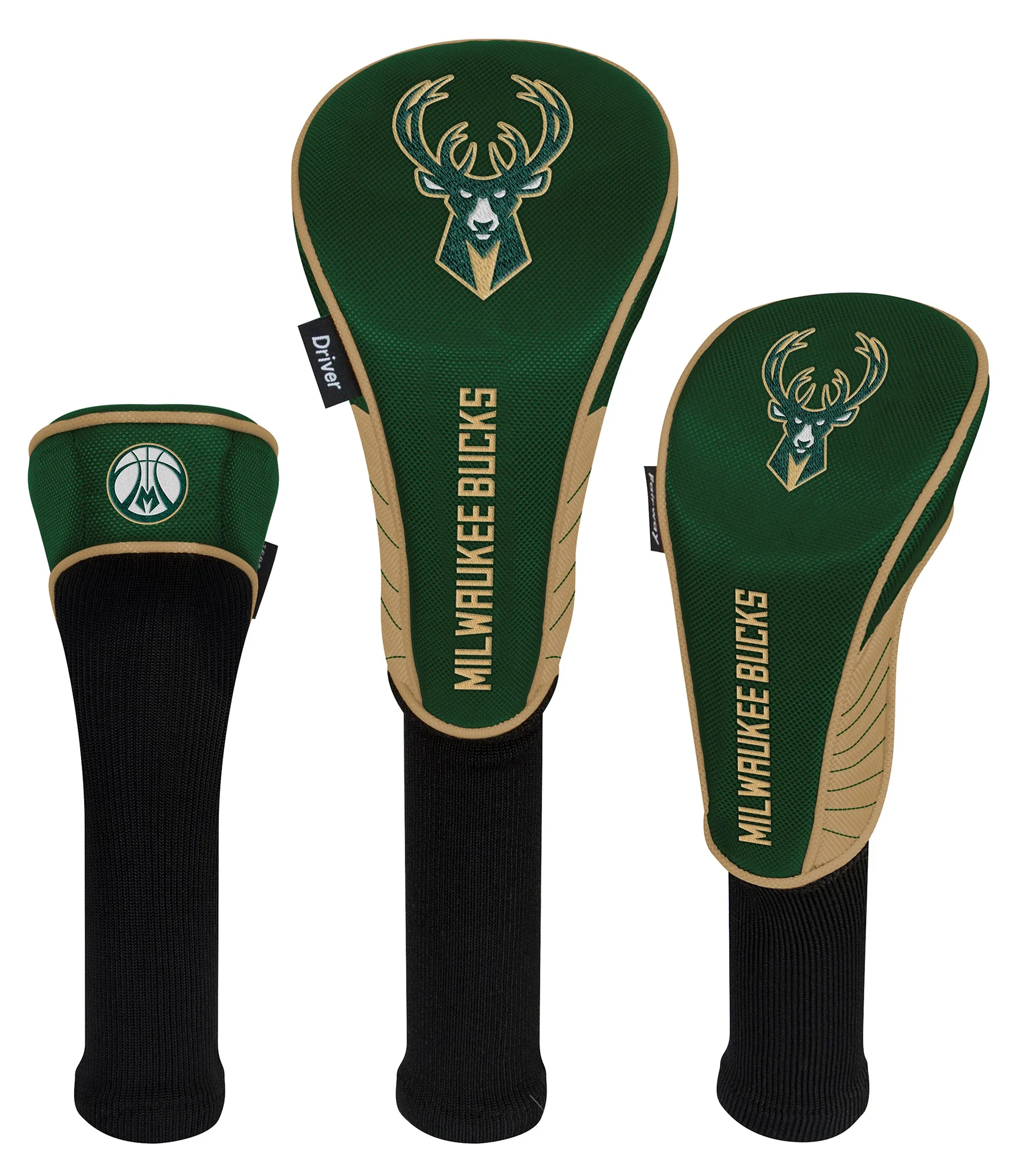 Wincraft 3 Piece Milwaukee Bucks Golf Club Headcover