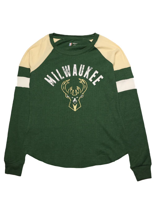 Women's G-III Long-Sleeve Play Action Royal Milwaukee Bucks T-Shirt