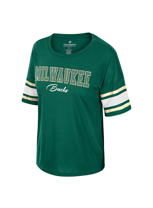 Women's I'm Gliding Rhinestone Milwaukee Bucks T-Shirt