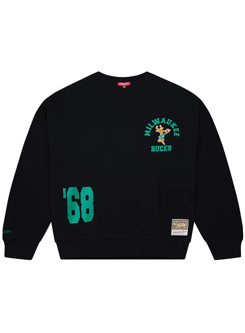Women's Mitchell & Ness HWC '68 Founded Milwaukee Bucks Crewneck Sweatshirt
