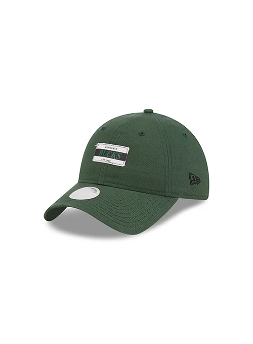Women's New Era 9TWenty Stamp Square Milwaukee Bucks Adjustable Hat