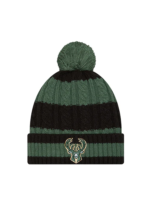 Women's New Era Braided Milwaukee Bucks Knit Hat
