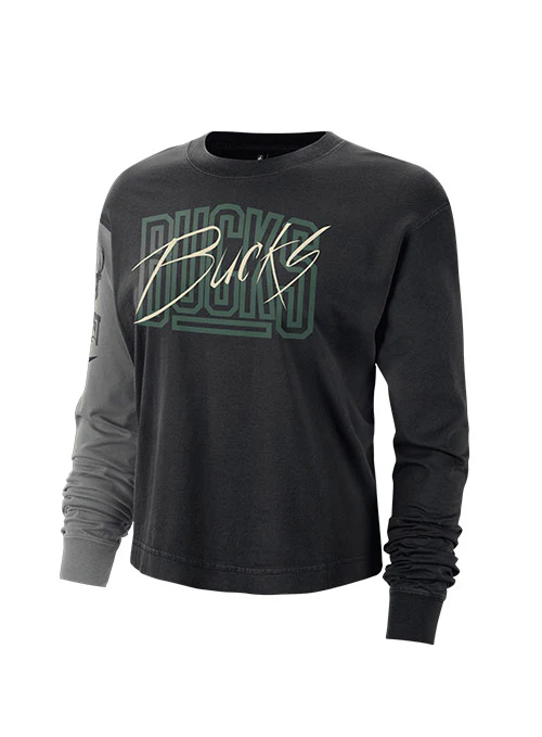 Women's Nike Boxy ESS Versus Milwaukee Bucks Long Sleeve T-Shirt