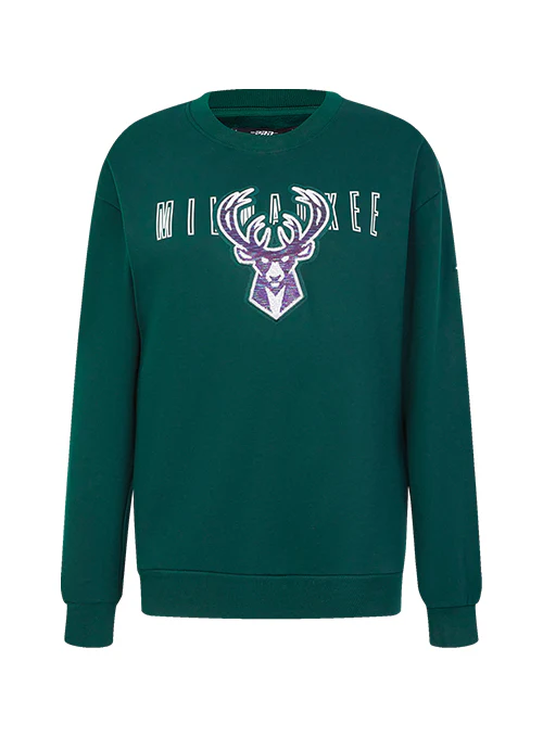 Women's Pro Standard City Lights Milwaukee Bucks Crewneck Sweatshirt