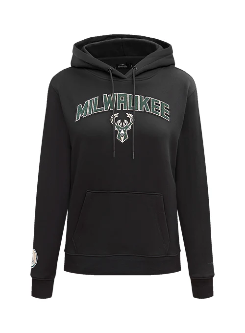 Women's Pro Standard Classic Black Milwaukee Bucks Sweatshirt