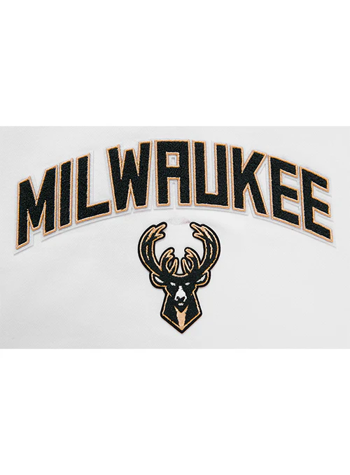 Women's Pro Standard Classic White Milwaukee Bucks Hooded Sweatshirt - Image 5