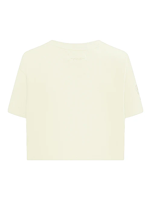 Women's Pro Standard Neutral Cream Boxy Cropped Milwaukee Bucks T-Shirt - Image 2