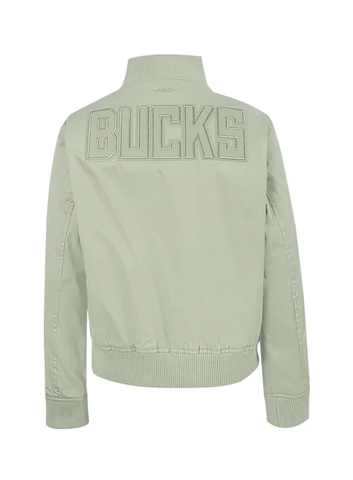 Women's Pro Standard Neutral Milwaukee Bucks Twill Jacket - Image 2