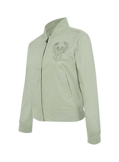 Women's Pro Standard Neutral Milwaukee Bucks Twill Jacket - Image 3