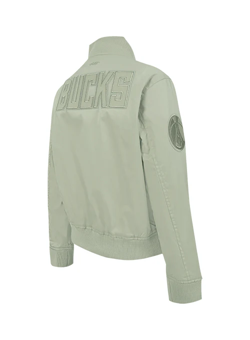 Women's Pro Standard Neutral Milwaukee Bucks Twill Jacket - Image 4