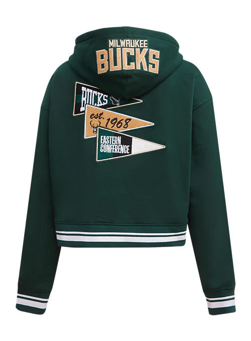 Women's Pro Standard Pennants Milwaukee Bucks Hooded Sweatshirt - Image 2