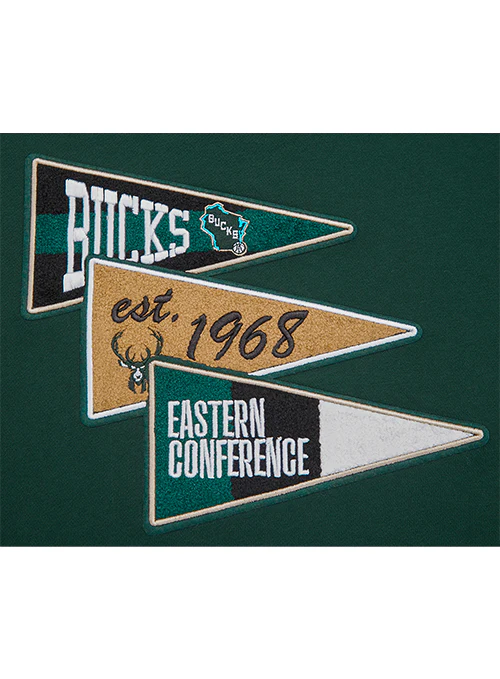 Women's Pro Standard Pennants Milwaukee Bucks Hooded Sweatshirt - Image 4