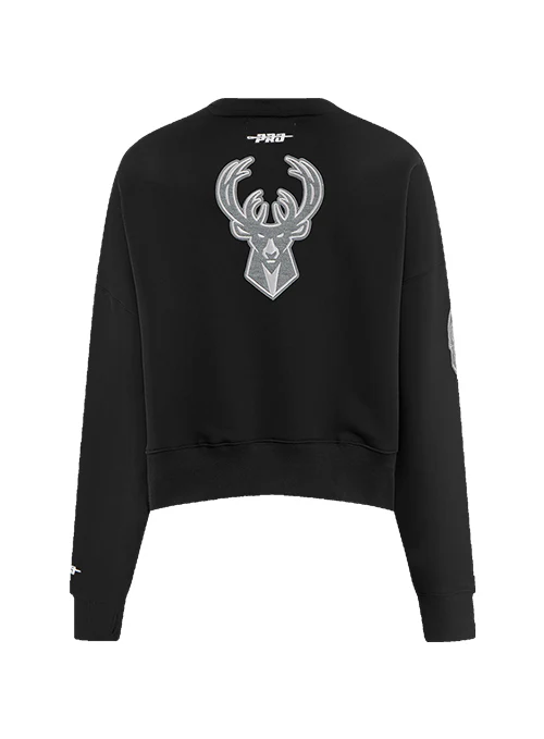 Women's Pro Standard Reverse Terry Milwaukee Bucks Crewneck Sweatshirt - Image 2