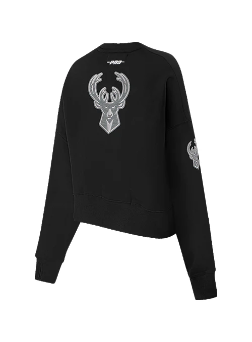 Women's Pro Standard Reverse Terry Milwaukee Bucks Crewneck Sweatshirt - Image 4