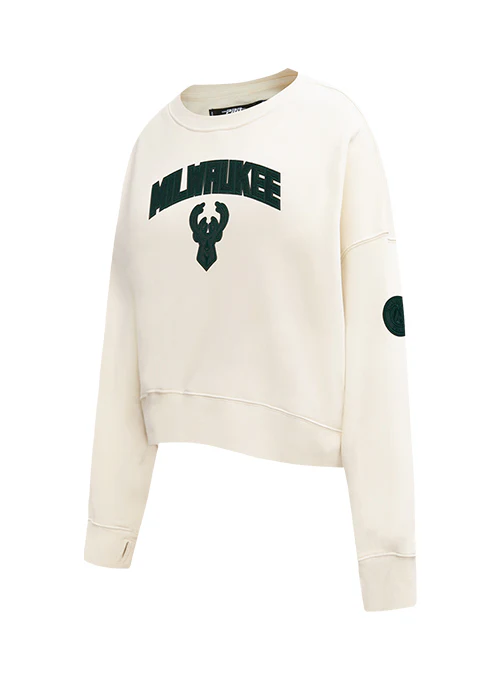 Women's Pro Standard Triple Tonal Milwaukee Bucks Crewneck Sweatshirt - Image 3