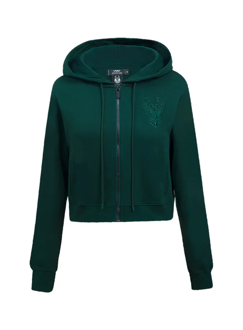 Women's Pro Standard Triple Tonal Milwaukee Bucks Full Zip Hooded Sweatshirt