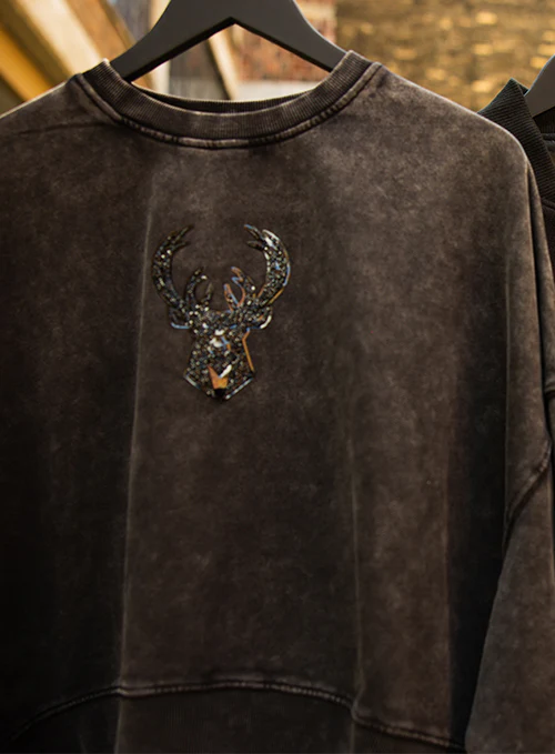 Women's Pro Standard Vanguard Washed Milwaukee Bucks Crewneck Sweatshirt - Image 2