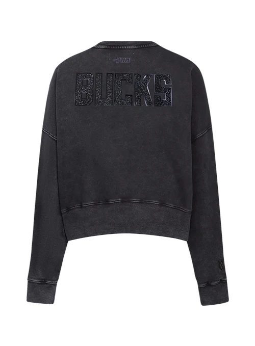 Women's Pro Standard Vanguard Washed Milwaukee Bucks Crewneck Sweatshirt - Image 3