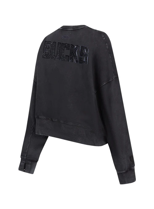 Women's Pro Standard Vanguard Washed Milwaukee Bucks Crewneck Sweatshirt - Image 5