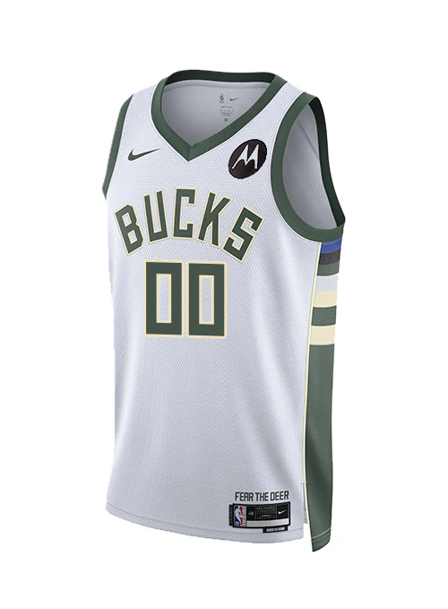 Youth 2022 Nike Association Edition Custom Milwaukee Bucks Swingman Jersey - Image 3