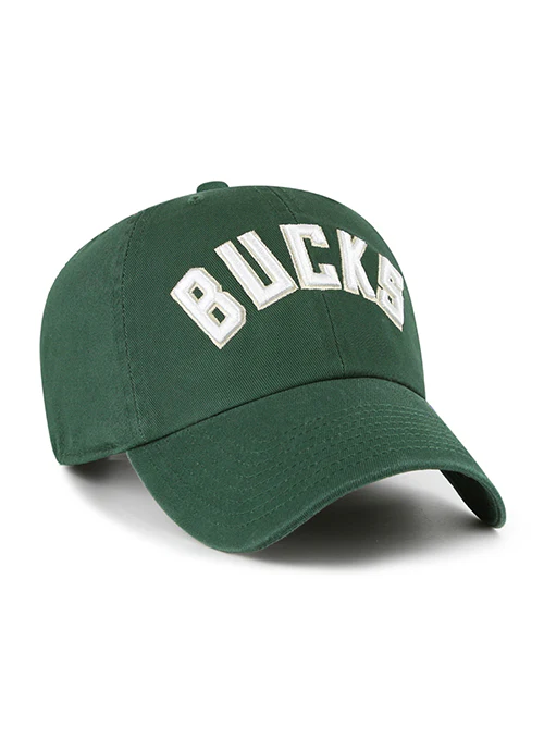 Youth '47 Brand Clean Up Wordmark Green Milwaukee Bucks Adjustable Hat - Image 2