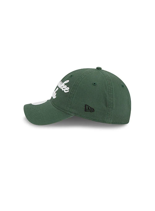 Youth Girls New Era 9twenty Script Green Milwaukee Bucks Adjustable Hat - Image 5
