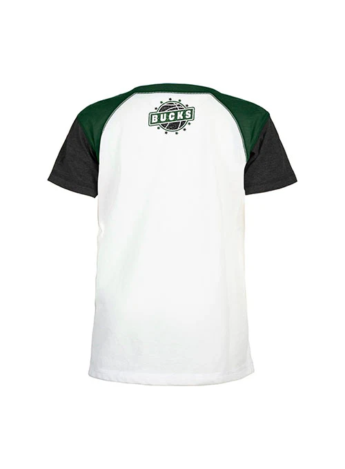 Youth Girls New Era Raglan Icon Milwaukee Bucks T-Shirt - Image 2