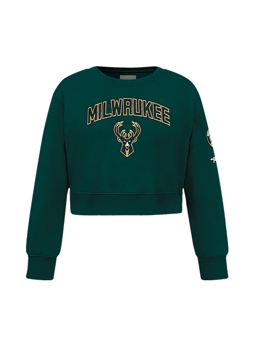 Youth Girl's Pro Standard Classic Milwaukee Bucks Crewneck Sweatshirt