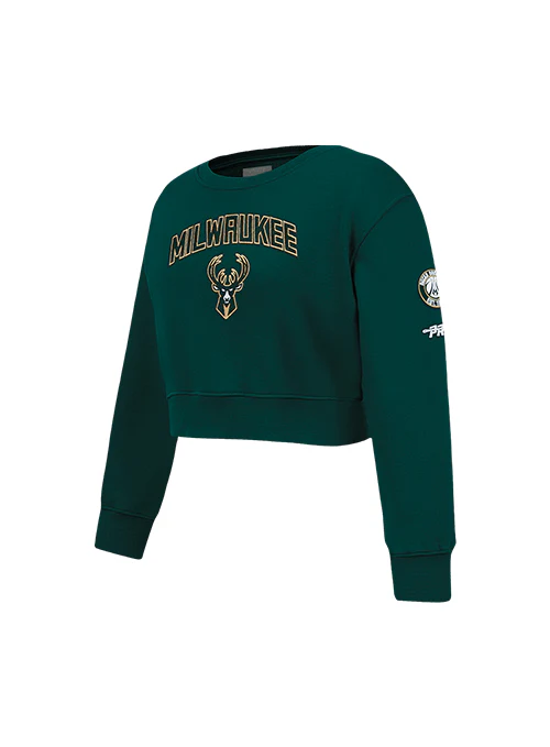 Youth Girl's Pro Standard Classic Milwaukee Bucks Crewneck Sweatshirt - Image 2