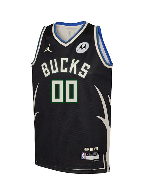 Youth Jordan 2022 Statement Edition Custom Milwaukee Bucks Swingman Jersey - Image 3