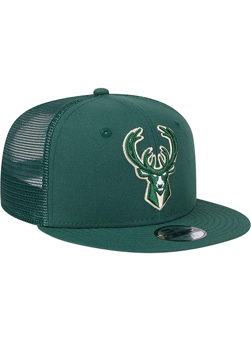 Youth New Era 9Fifty Milwaukee Bucks Trucker Snapback Hat - Image 2