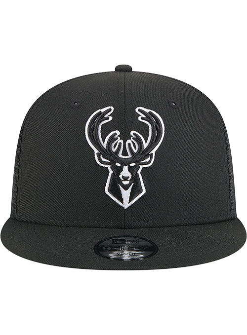 Youth New Era 9Fifty Tonal Milwaukee Bucks Trucker Snapback Hat - Image 3