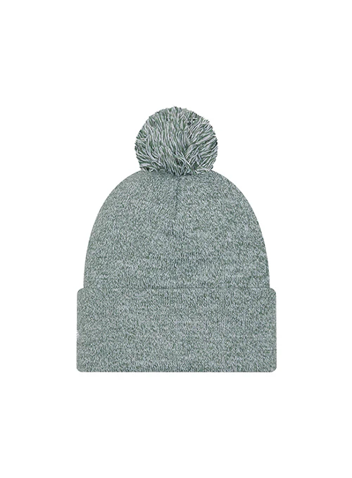 Youth New Era Marled Green Milwaukee Bucks Pom Knit Hat - Image 2