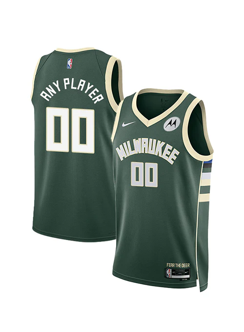 Youth Nike 2022 Icon Edition Custom Milwaukee Bucks Swingman Jersey