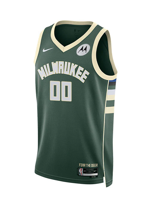 Youth Nike 2022 Icon Edition Custom Milwaukee Bucks Swingman Jersey - Image 3