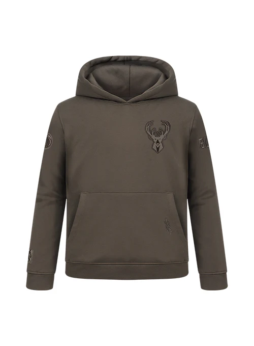 Youth Pro Standard Neutral Brown Milwaukee Bucks Hooded Sweatshirt